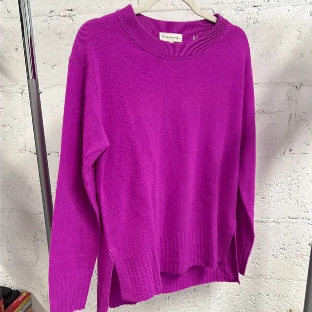White + Warren Purple Crew Neck Sweater - NWOT - Size Small - Long Sleeve